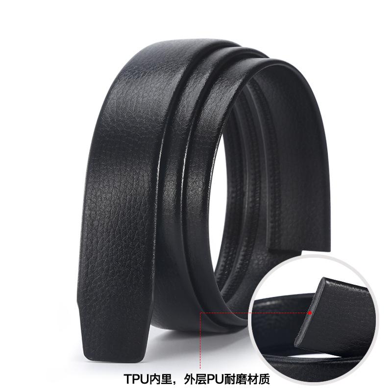 Do Not Take The Lead Belt Men'S Scratch-Resistant Automatic Buckle Medium Green Crocodile Pattern Cowhide Belt Body Damp Headless Belt