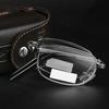 Portable Metal Foldable Reading Glasses Ultralight Men Business Presbyopia Glasses Eyewear With Random Case +0.5+0.75to+6.0