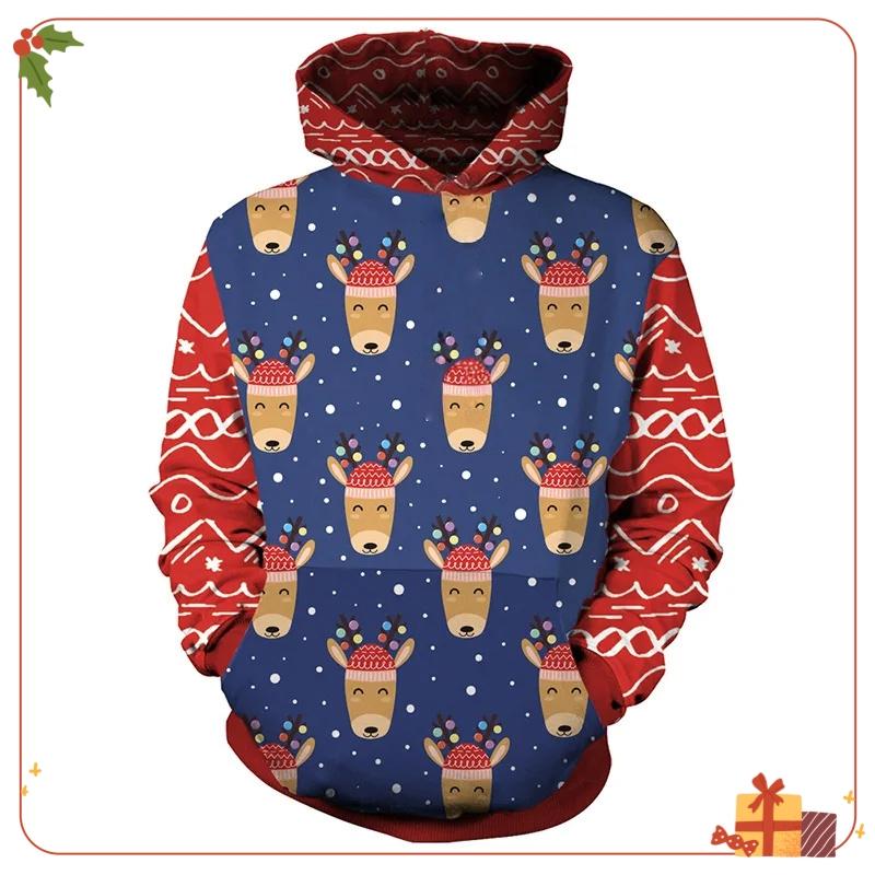 Merry Christmas Sweatshirts Cartoon Pullover Hoodies for Kids Clothes Santa Claus Girl Clothes Snowman Sweatshirts Boys Clothing