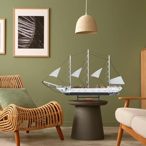 JMBricklayer Ship Building Block Set, Ship Building Toy, White Swan Model Sailing Ship Toy 40104, Adult Pirate Ship Model Building Toy, Home Decor, Bi