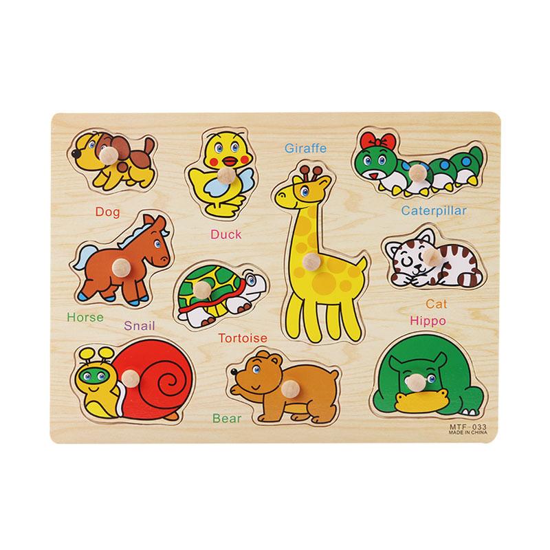 Montessori Wooden Toy Baby Puzzle Educational Toys For Children Game Puzzle Board Jigsaw Child Wooden Puzzles For Kids 2 3 4 Y