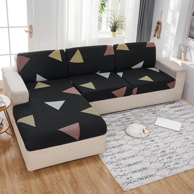 Printed Sofa Seat Cushion Cover Elastic Pets Kids Living Room Floral Stretch Washable Removable Slipcover Furniture Protector