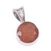 Pendentif Pierre Gemme Rutile Cheveux d'Ange Naturel Argent Sterling Massif 925 1'' c2u13