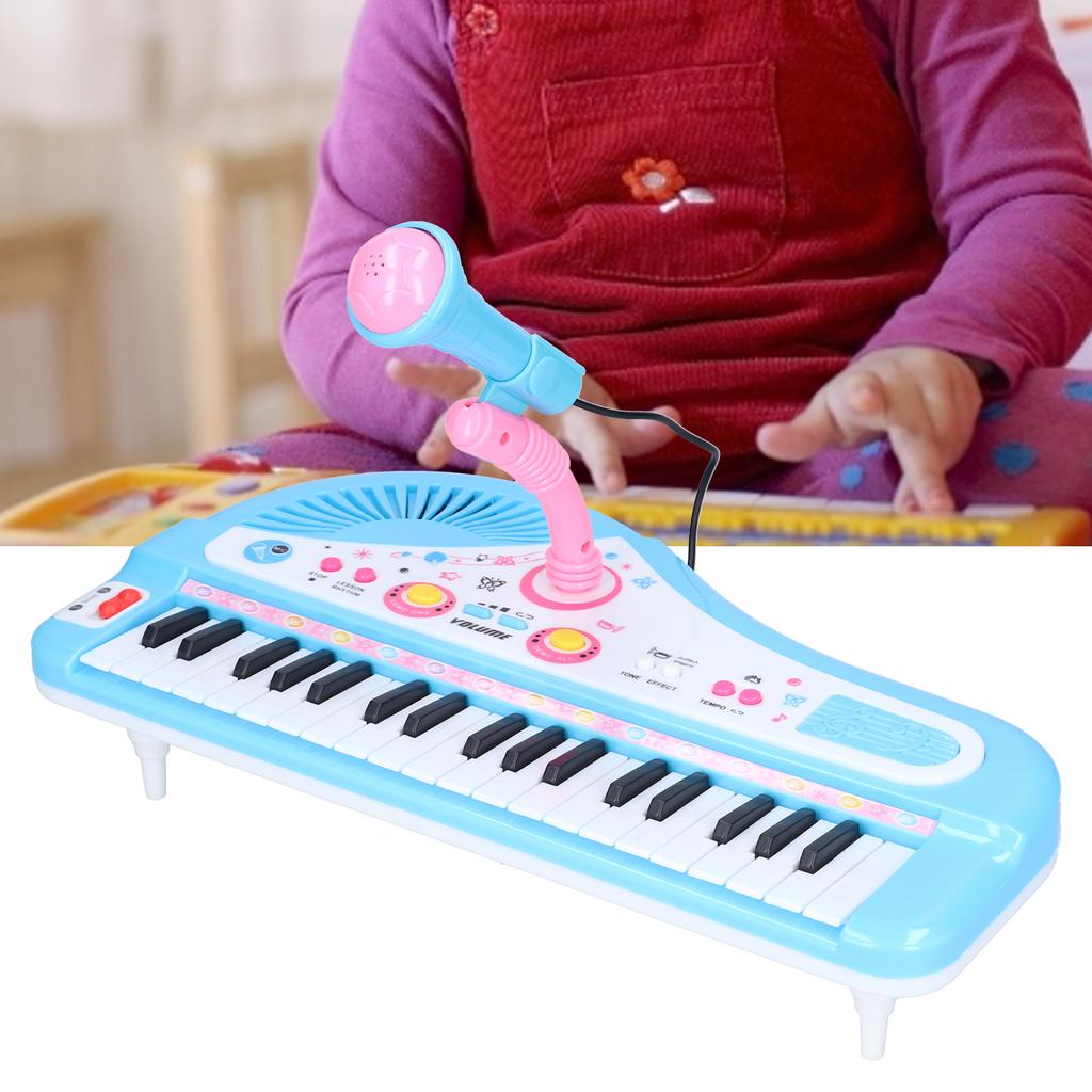 Children Music Instrument Toy with Microphone Battery Powered 37 Keys Electric Music Toy