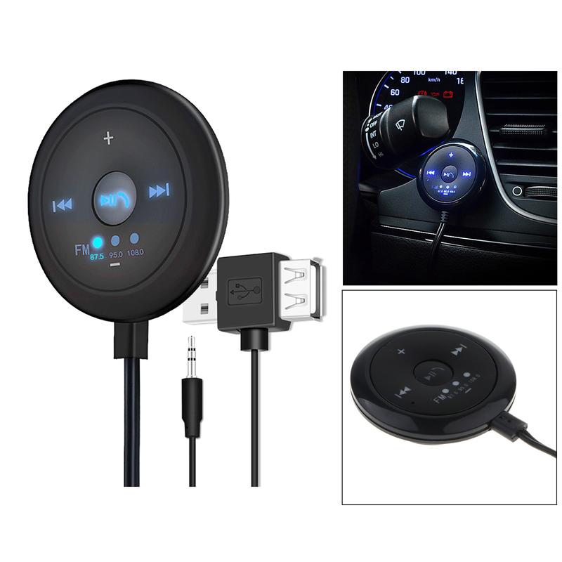 MagiDeal 2 in 1 FM Transmitter Base Bluetooth V5.0+EDR 5x5x1.7 cm for Car TV