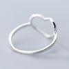 New Classic Genuine 925 Silver Hollow Heart Ring Love Wedding Bands Ring for Women Girl Fashion Jewelry Gift Party Ring