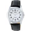 Citizen Q&Q Heren Analoog Zonne-aangedreven Waterdicht Polshorloge met Leren Band, Wit, Model H008-304
