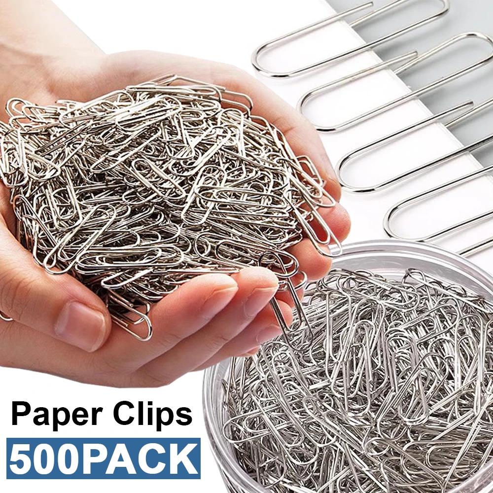 500/300/100/50 STK Metall Sølv binders for papirarbeid Rustfritt stål Bokmerke Papirklips Organiserere Kontor Skoleutstyr