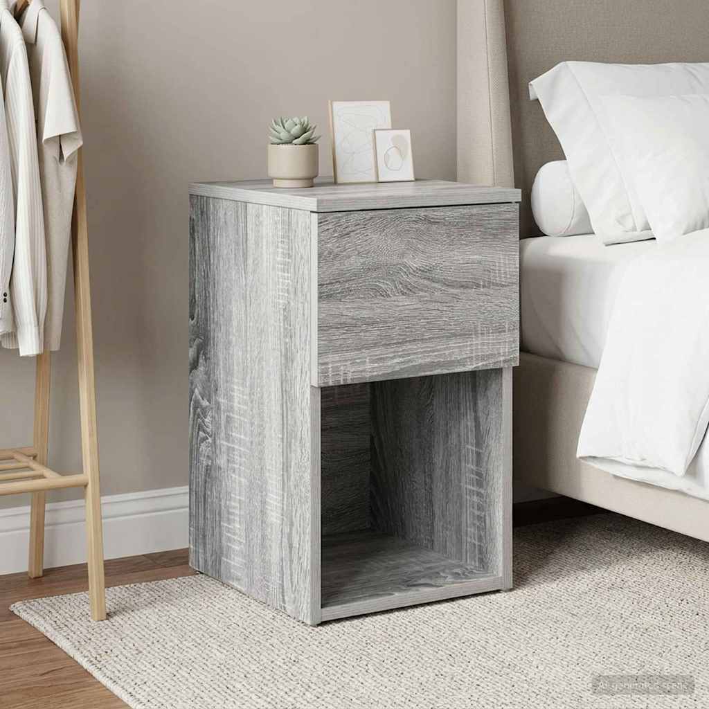Bedside Cabinet Grey Sonoma 29 x 31.5 x 49 cm Engineered Wood