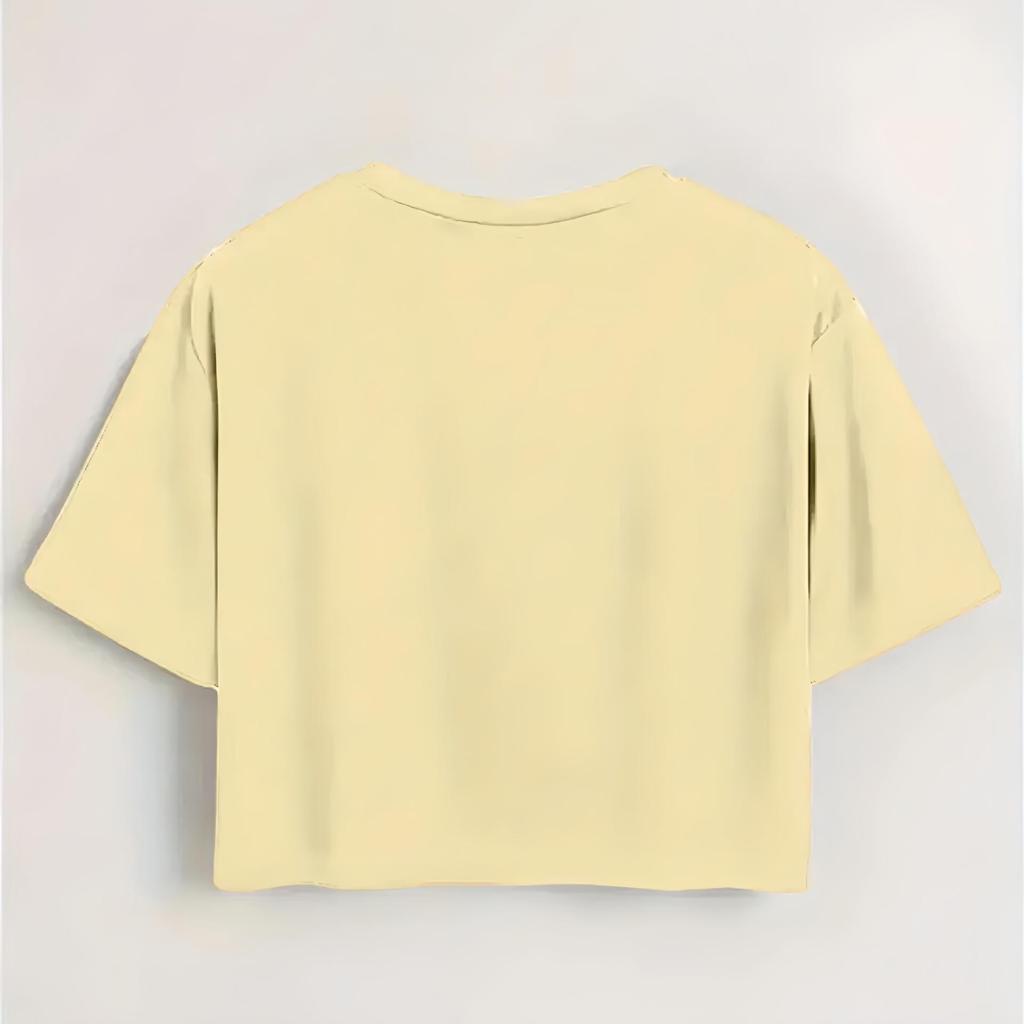 Women's Slim-Fit Cross-Strap Crop Top with Custom Printing, Short-Sleeve Tee
