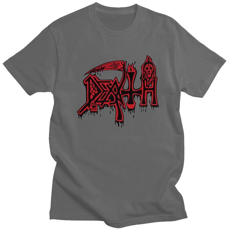 Custom Death Rock Tshirts for Men Short Sleeve Casual T Shirt Cool Heavy Metal Music Tshirt Slim Fit Pure Cotton Tee Gift Idea