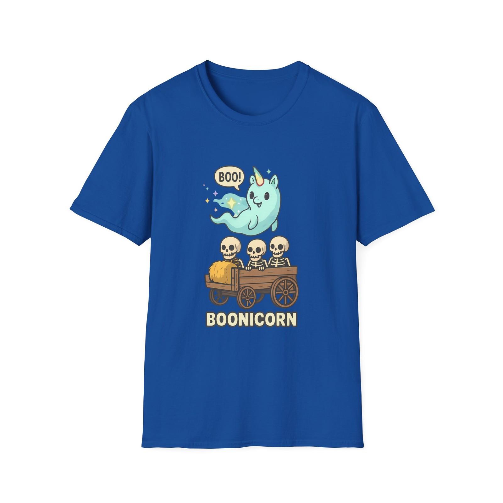 Unisex Softstyle T-Shirt Mens Womens Tees Top Boonicorn Ghost Unicorn Halloween Skeleton Hayride 3XL