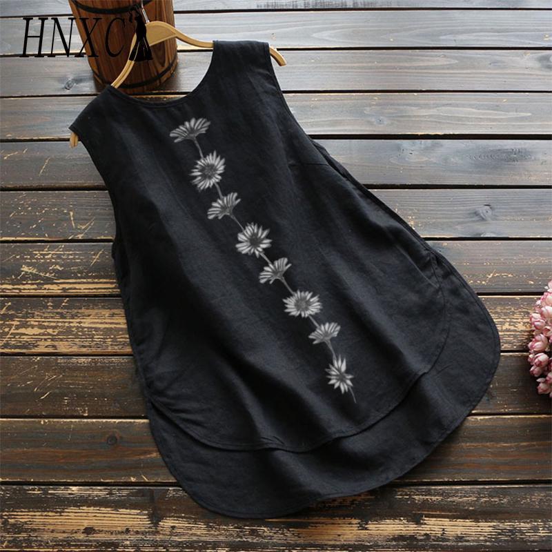 HNXC Women's Fashion Casual Sleeveless O Neck Blouses & Shirts