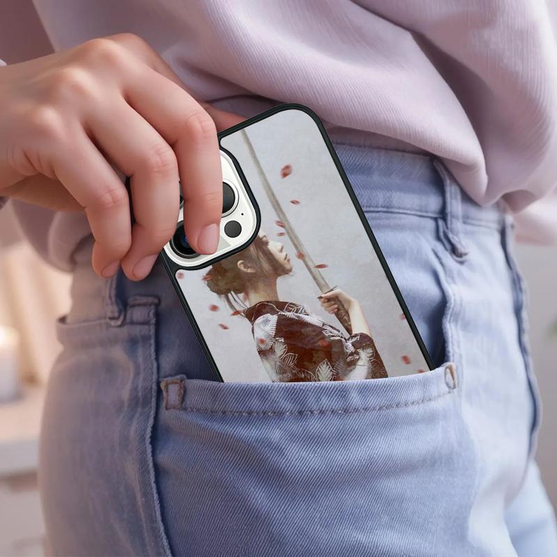 Anime Girl Samurai Phone Case For iPhone 17 Air 15 16e 14 13 Pro Max Coque 12 11 Pro Max PLUS Cover