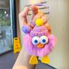 Rabbit Rex Stylish Fur Duck Keychain Plush Doll Bag Accent In Orange