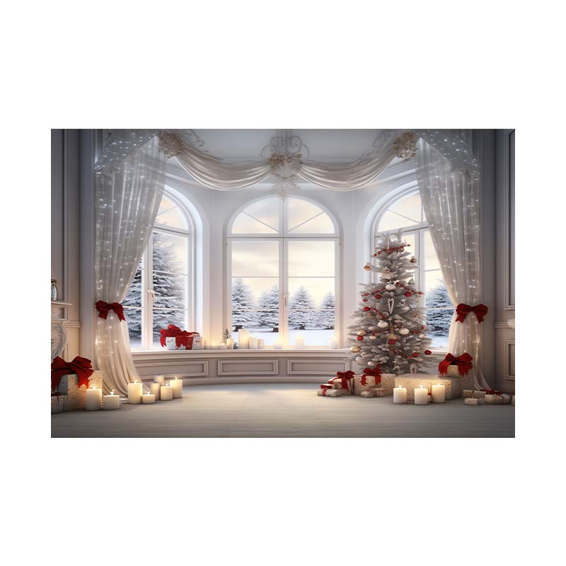 Indoor Window Sill Winter Snow Scene Children Shooting Background Cloth Background Wall Decoration Photo Cloth
