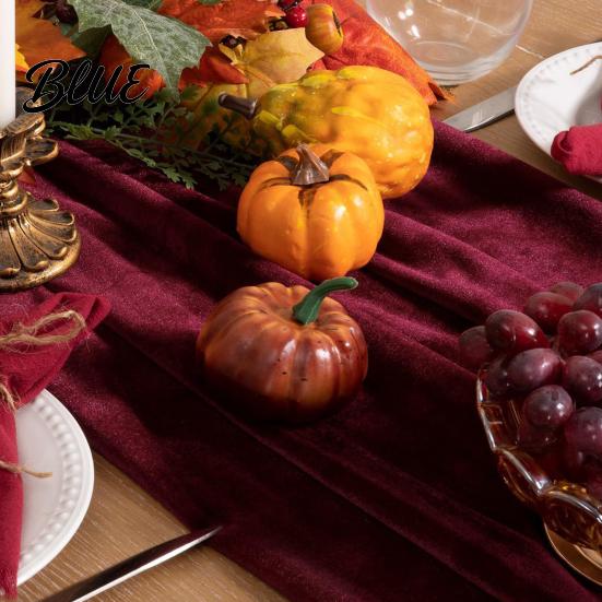Burgundy Velvet Table Runner Christmas Runner Atrovirens 120 x 29 Wedding Reception Linens Inch Holiday for Weddings Parties Long Decoration