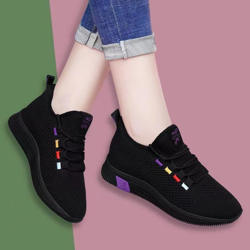 Women's Summer All-Black Breathable Soft-Soled Casual Work Shoes, Comfortable Kitchen And Hotel Footwear.