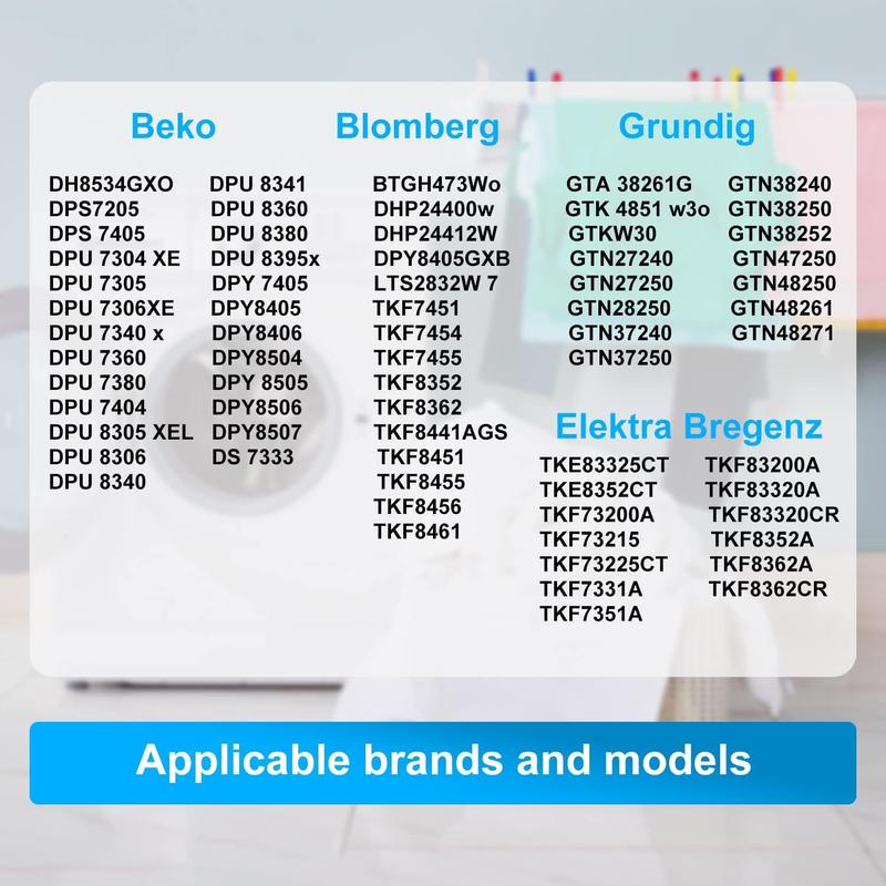 

8 Pieces Beko Dryer Filter,Spare Sponge Filters for Dryer 2964840100,Foam Filter For Condensing and Heat Pump Dryer | 240 X 155