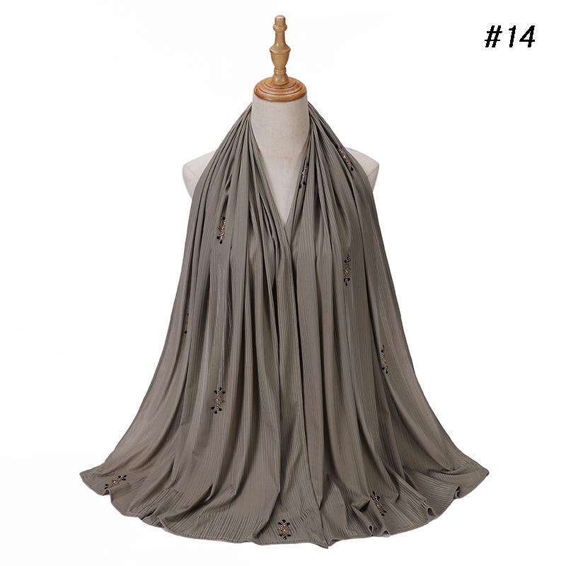 

Premium Ribbed Jersey Hijab Muslim Plain Scarf Crepe Rhinestone Hijab Soft Islamic Shawls Wraps Headband Voile Femme Musulman