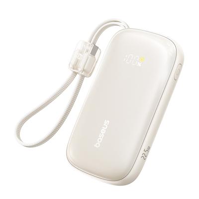 Powerbank 10000mAh 22.5W Z Kablem Smyczą EnerFill FC21 Qpow 3 Ultra - Beżowy