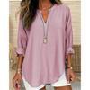 Women's Cotton Linen Shirt Loose Casual Long Sleeve Top with Stand Up Collar