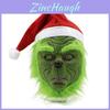 Máscara do Grinch Monstro Rascal Verde Com Chapéu de Natal Para Diversão de Cosplay de Adulto