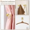 2Pcs Bow Curtain Holdback Gold Metal Curtain Tieback Wall Mounted Bow Wall Hook Pull Back Hook Decoration for Office Bedroom