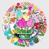 50pcs Tulip Cartoon Graffiti Stickers for Journals, Water Bottles & Suitcases - Waterproof