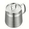 Grease Container 304 Stainless Steel 1.5L Cooking Oil Keeper Bacon Grease Storage Can with Fine Mesh Strainer and Lid