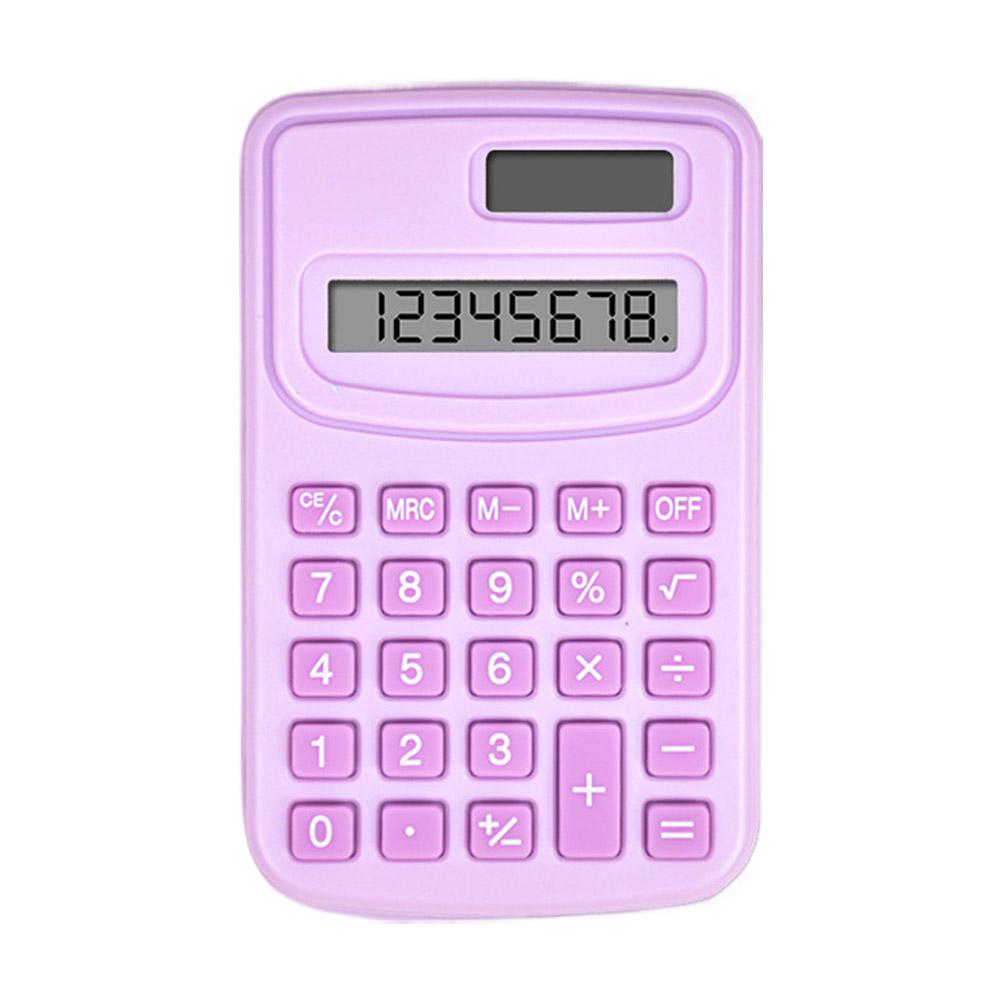 Mechanical Calculator 8 Digit Large Solar Power and LCD Display Big Button Cute Candy Colored Calculator Suitable for Office