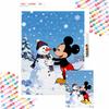 Diamond Painting Kit DIY Round Home Wall Decor Adult Handmade Gift Mickey Snowman Winter Scene Art