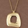 1 Piece Silver/Matte Gold Large Boho Open Charm Pendant Chain Statement Necklace