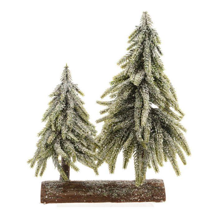Sapin de Noël - Double enneigé - 28 cm - Multicolore