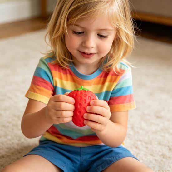 1/2/3 Stück Simulierte Erdbeer-Quetschspielzeug Stressabbau Falsche Frucht Fidget Spielzeug Angstreduzierung Weicher Dehnbarer Sensorischer Stressball