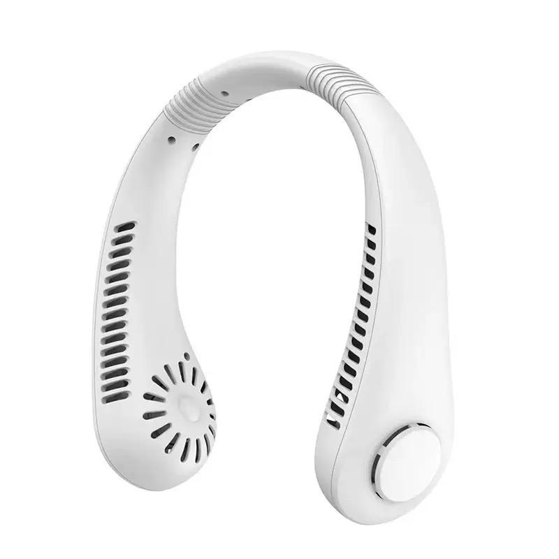 G5 USB Mechanical Control Hanging Neck Bladeless Hand-free Cooler Fan for Outdoor Sports and Car Use