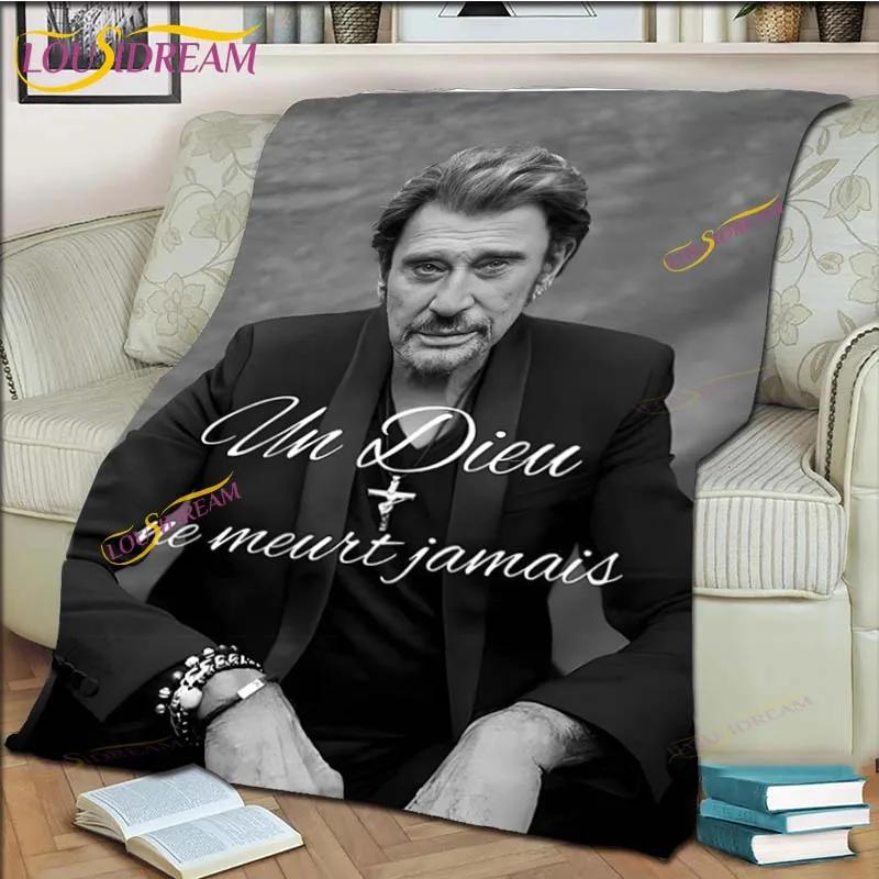 Johnny Hallyday Warm Plush Flannel Blanket Throw Blanket for Living Room Bedroom Bed Sofa Picnic