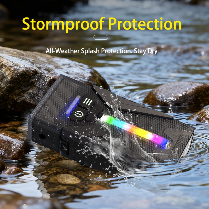 Rechargeable EDC Flashlight with RGB Side Light Super Bright Pocket Flashlight Waterproof for Everyday Carry/Camping/Emergencies