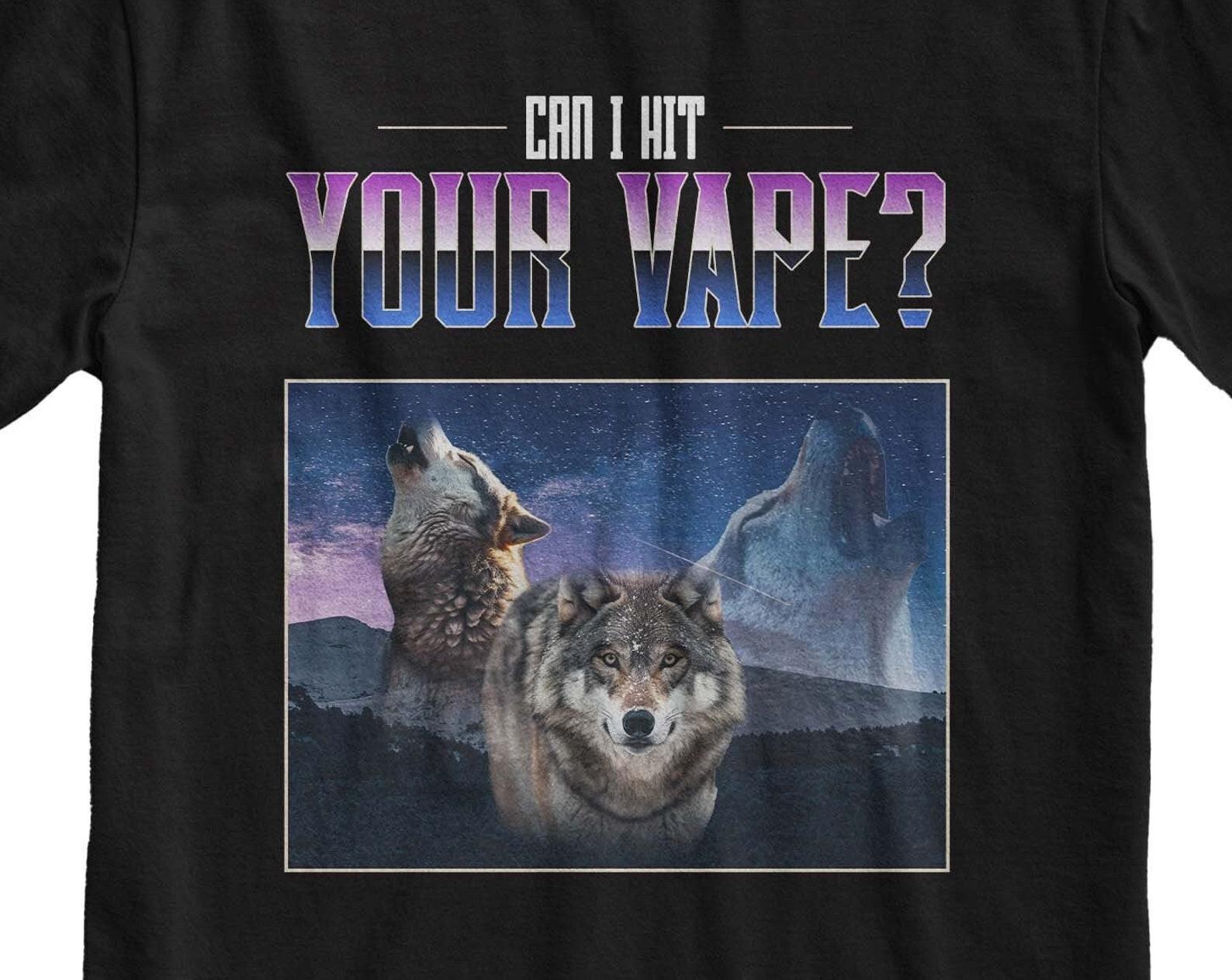Funny Wolves Meme T-Shirt: Y2K Bootleg Style L