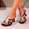 2025 Brand Ladies Shoes Open Toe Women's Slippers Outdoor Dress Plus Size Floral Best Seller Elegant High Heels Zapatos