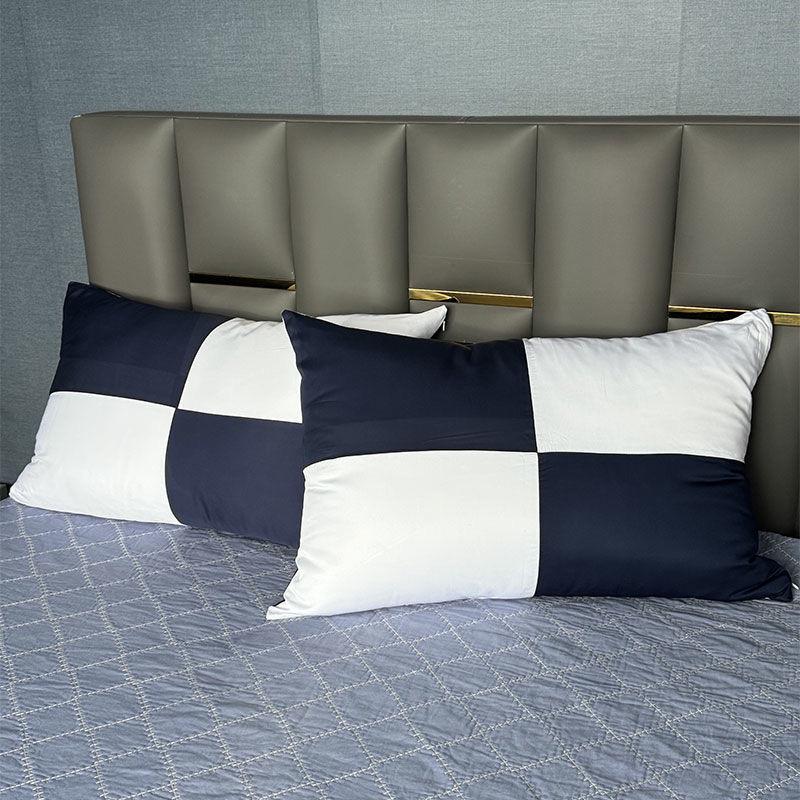 Set of Two Silky Soft Bamboo Fiber Patchwork Pillowcases with a Cool Feel