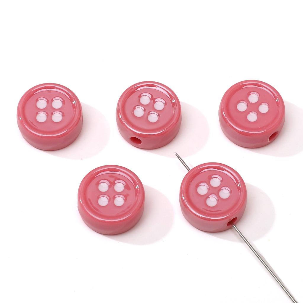 Acrylic Dopamine Oil Droplets Flower Button Beads for DIY Jewelry 1 Set