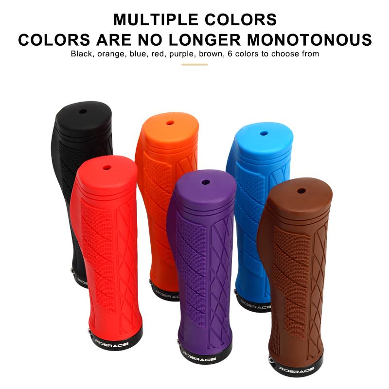 1Pair Mountain Bike Grips Tpr Rubber Soft Comfortable Ergonomic Bicycle Grips Lockable Anti-Skid Shockproof Cycling Accessories