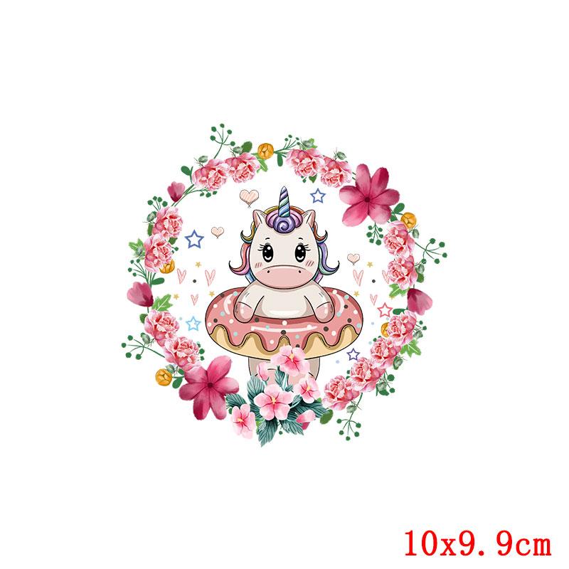 

Нашивка с изображением единорога, термоперенос для одежды, термоперенос для одежды, аппликация с изображением животных из мультфильмов, термонаклейка на одежду, декор