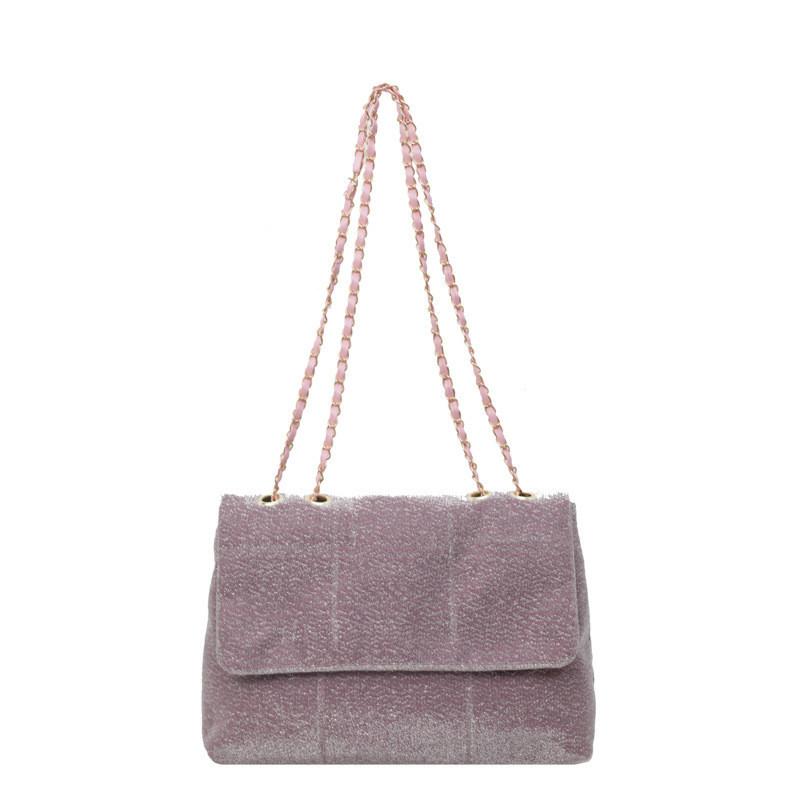 2024 New Commuter Fashion Retro Corduroy Large Capacity Simple Chain Shoulder Crossbody Bag For Women In Black