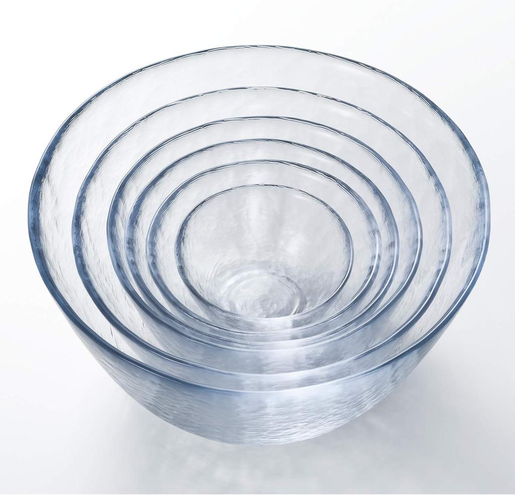 Aderia (ADERIA) Crafty Standard Glass Bowl, Clear, 10.5cm Diameter X 5cm High, Set of 3, Made In Japan, F47102