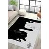 Yin Yang Cat Carpet Black and White Cat Large Carpet Bohemian Style Cat Door Mat Home Decoration Gift for Cat Lovers