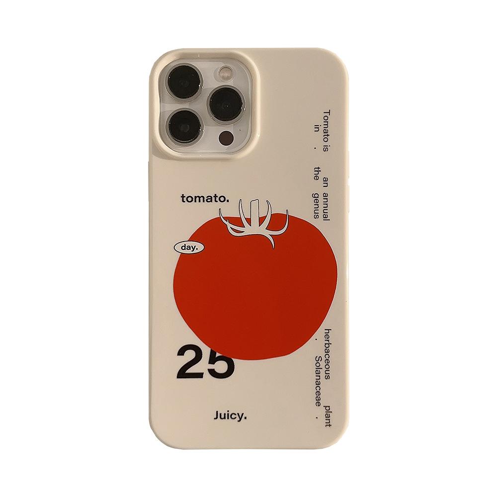 Ins Niche Art for IPhone16 Phone Case 17 High-end Feel 12 Glossy X/8 for 15promax Tomato 11