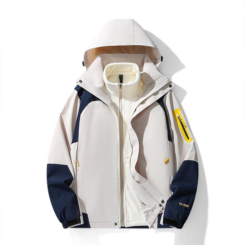 Mian Velvet New Autumn and Winter Jacket for Men Three-in-one Two-piece Jacket for Men and Women