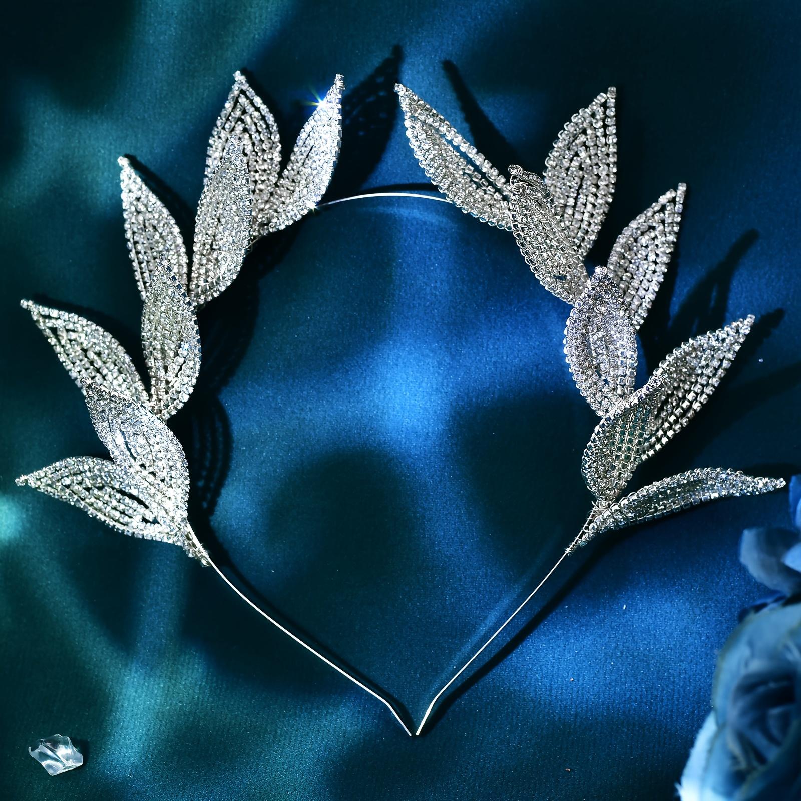 

1 шт., головной убор в стиле ангела, повязка на голову в форме листа со стразами, свадебное платье, аксессуары для волос